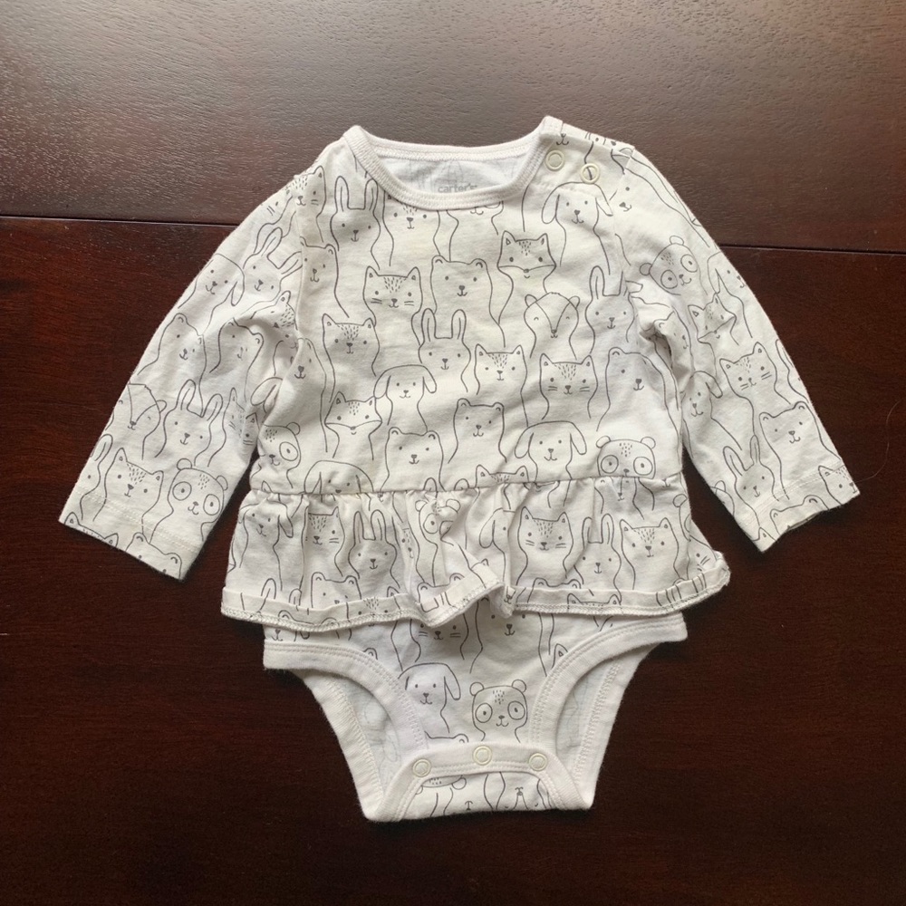 2 baby peplum onesies